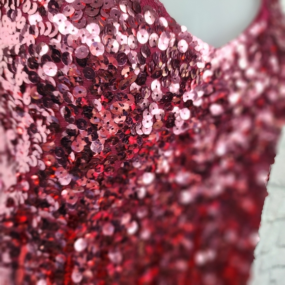 Maner Sequined Color Block Fade Party Dress - Picture 5 of 10